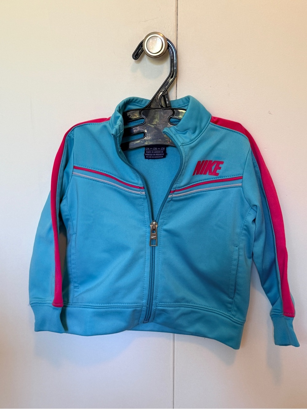Nike Kids Teal and Pink Zip-Up Track Jacket